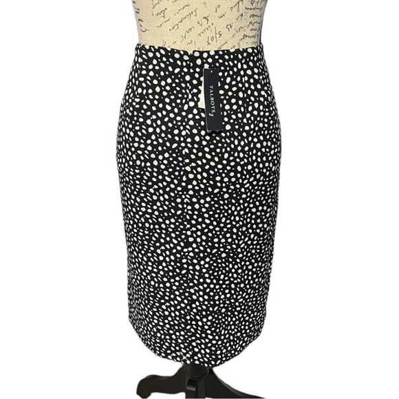 Talbots Black & White Dot Pencil Skirt Size 10 NWT - Picture 2 of 3